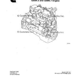 CUMMINS QSB4.5 & 6.7 Engine Operation and Maintenance Manual PDF Download