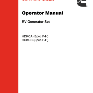 Cummins HDKCA-B, RV QD 10-12.5 kW Operator manual PDF Download