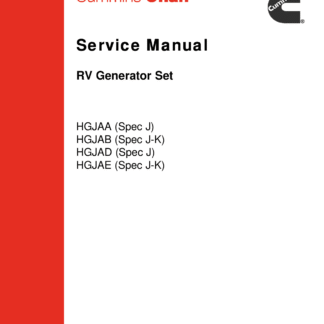 Cummins HGJAA-E, Generator Set 5.5-7.0 kW Service Manual PDF Download