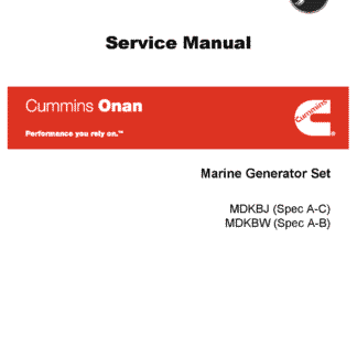 Cummins MDKBJ, MDKBW, Marine, 6.0-7.5 kW Service Manual PDF Download
