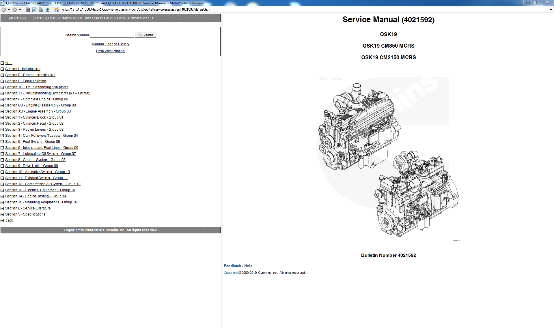 Cummins QSK19 QSK19 CM850 MCRS and QSK19 CM2150 MCRS Service Manual PDF Download