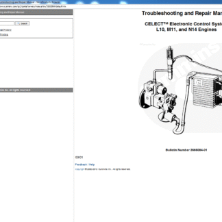 Cummins Troubleshooting and Repair Manual CELECT electronic control system L10, M11, N14 Marine Engine PDF Download
