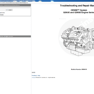 Cummins Troubleshooting and Repair Manual QSK45 and QSK60 CENSE series engine PDF Download