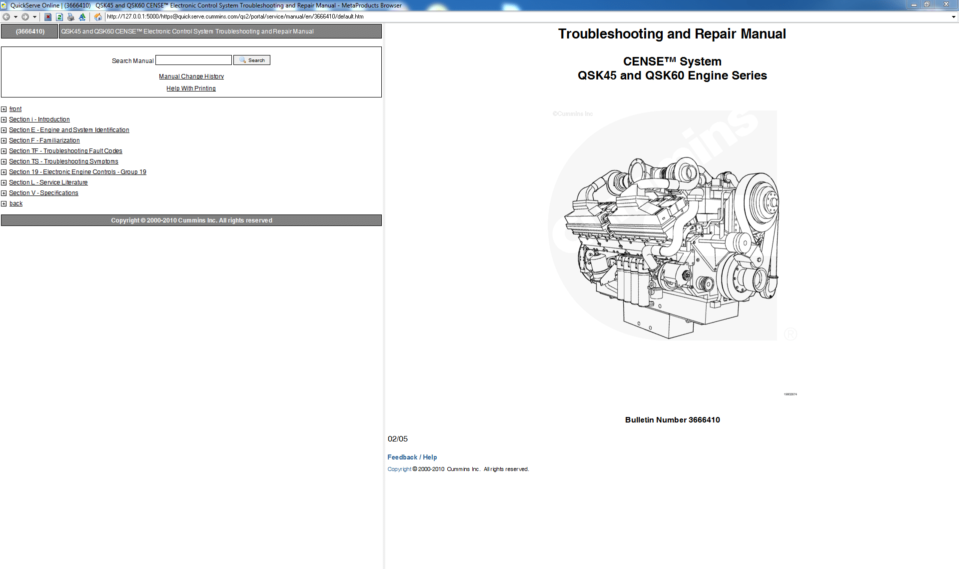 Cummins Troubleshooting and Repair Manual QSK45 and QSK60 CENSE series engine PDF Download