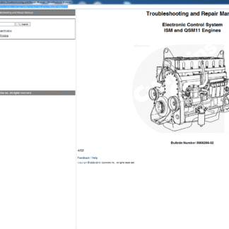 Cummins Troubleshooting and Repair Manual electronic control system ISM and QSM11 Engine PDF Download