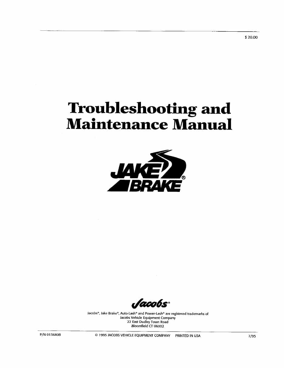 Cummins – Jacobs Brake Troubleshooting Guide Manual PDF Download